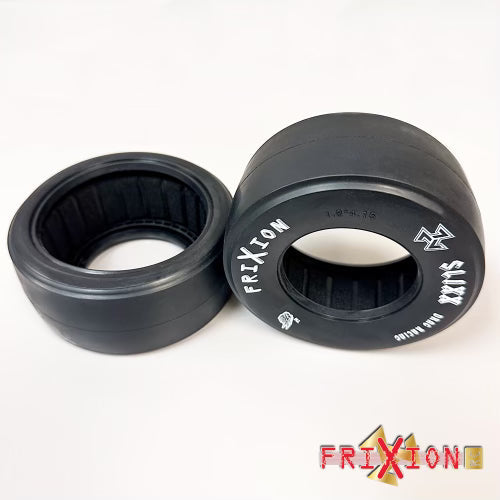 FXDR18X415AK - FRIXION SLIXX DRAG SLICKS (non-belted REAR TIRES - 1.8Wx4.15H) + standard foam (fits 2.2/3.0SCT WHEEL) // Alien Kompound // 2 TIRES + 2 FOAMS PER PACK