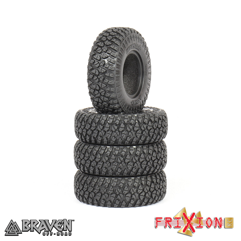 FXISD1AK - 1” Braven Ironside Scale tires + standard foam // Alien Kompound // 2 TIRES + 2 FOAMS PER PACK