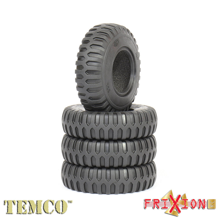 FXTNDT1AK - 1” Temco NDT Scale tires + standard  foam // Alien Kompound // 2 TIRES + 2 FOAMS PER PACK