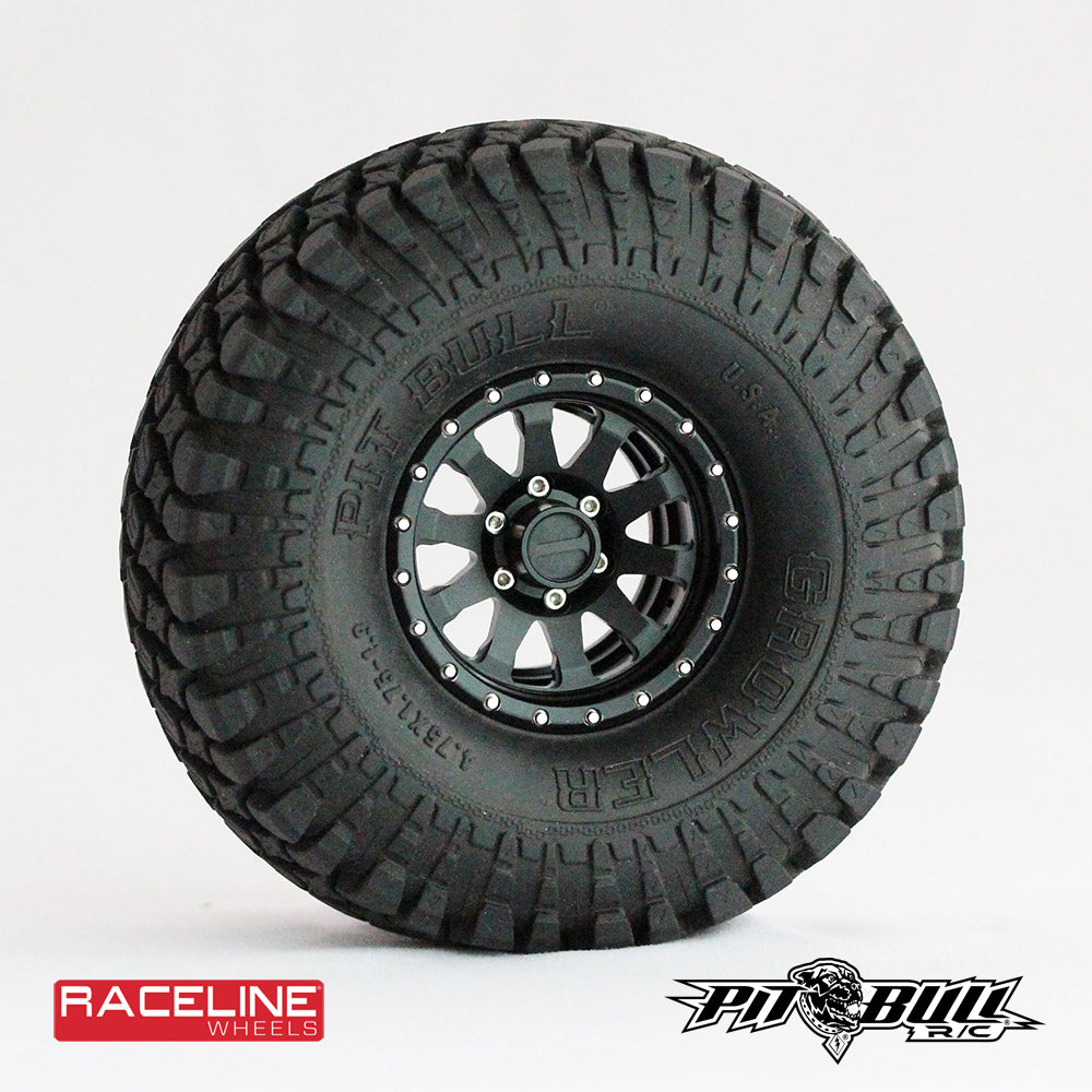 1.55 & 1.9 RACELINE Scale "Clutch" Aluminum Beadlock Wheels (Black or Silver) - 4pcs