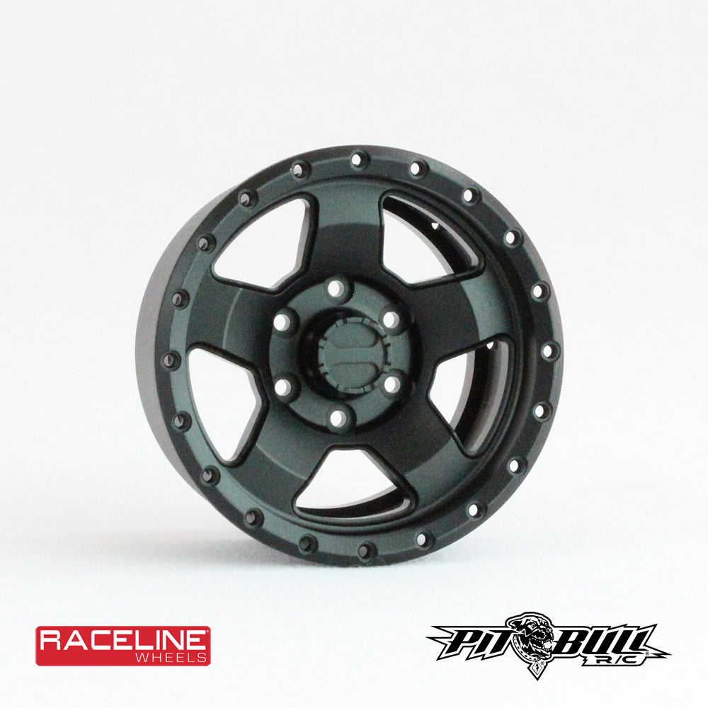 1.55 & 1.9 RACELINE Scale "Combat" Aluminum Beadlock Wheels  (Black or Silver)- 4pcs